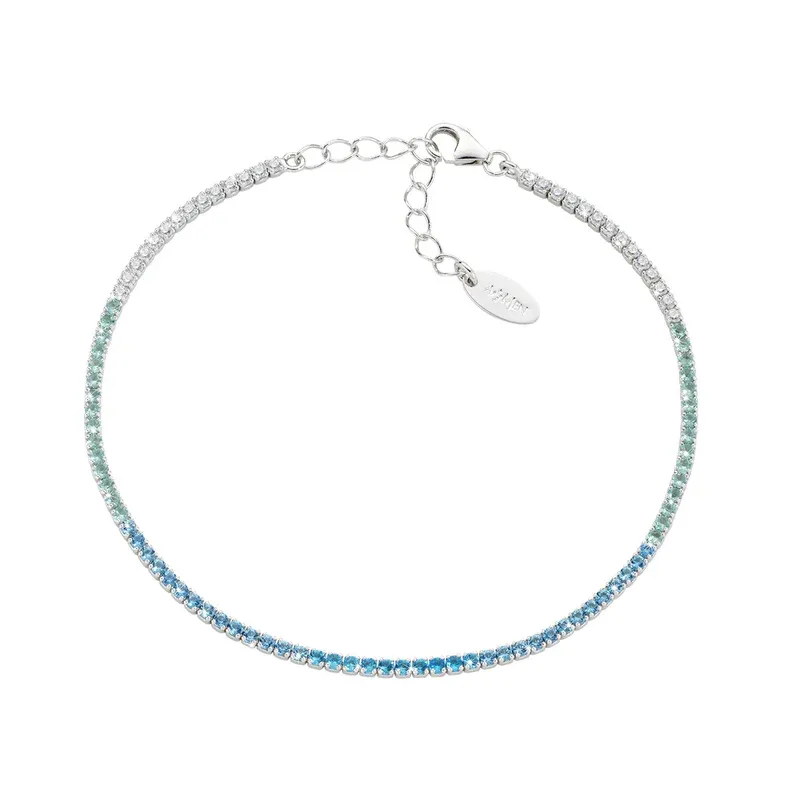 Bracciale Tennis zirconi degradé azzurri Donna Amen Bracciale Tennis zirconi degradé azzurri Donna Amen
