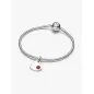 Charm Pendente Cuore Pietra Rosso Scuro Gennaio Donna Pandora