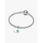 Charm Pendente Cuore Pietra Verde Scuro Maggio Donna Pandora