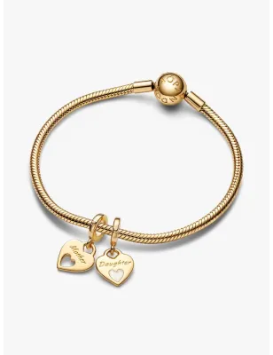 Charm Pendente Cuori Mamma e Figlia Divisibile Donna Pandora