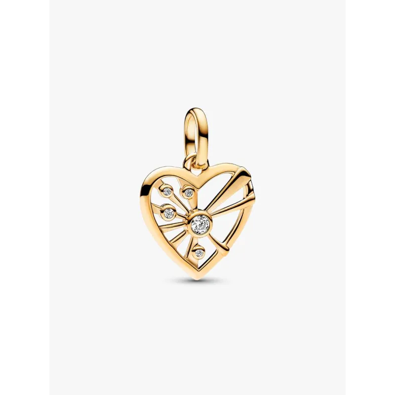 Charm Medallion Dorato Cuore e Raggi Donna Pandora