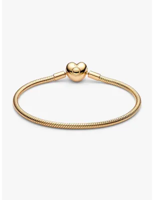 Bracciale Dorato Maglia Snake Chiusura Cuore cm.18 Donna Pandora