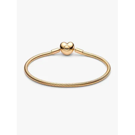 Bracciale Dorato Maglia Snake Chiusura Cuore cm.18 Donna Pandora