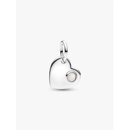 Charm Pendente Cuore con Pietra Bianca Madreperla Giugno Pandora - category_name - XDMG De Marchi Gianotti