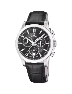 Orologio Swiss Made Chrono nero pelle F20094/5 Uomo Festina - category_name - XDMG De Marchi Gianotti