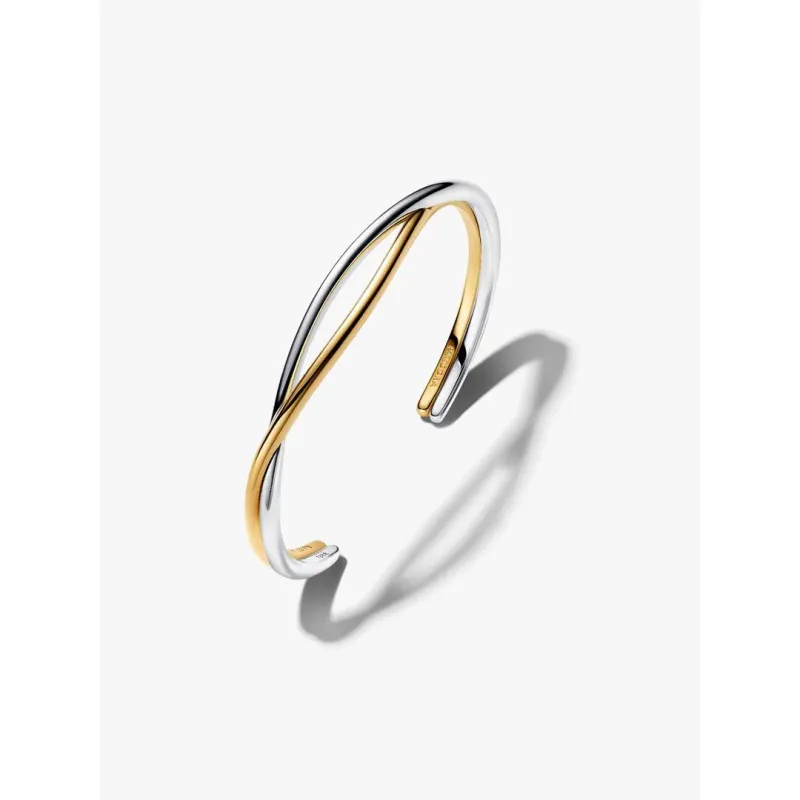 Bracciale Fascia Intrecciata Aperta Bicolore Donna Pandora