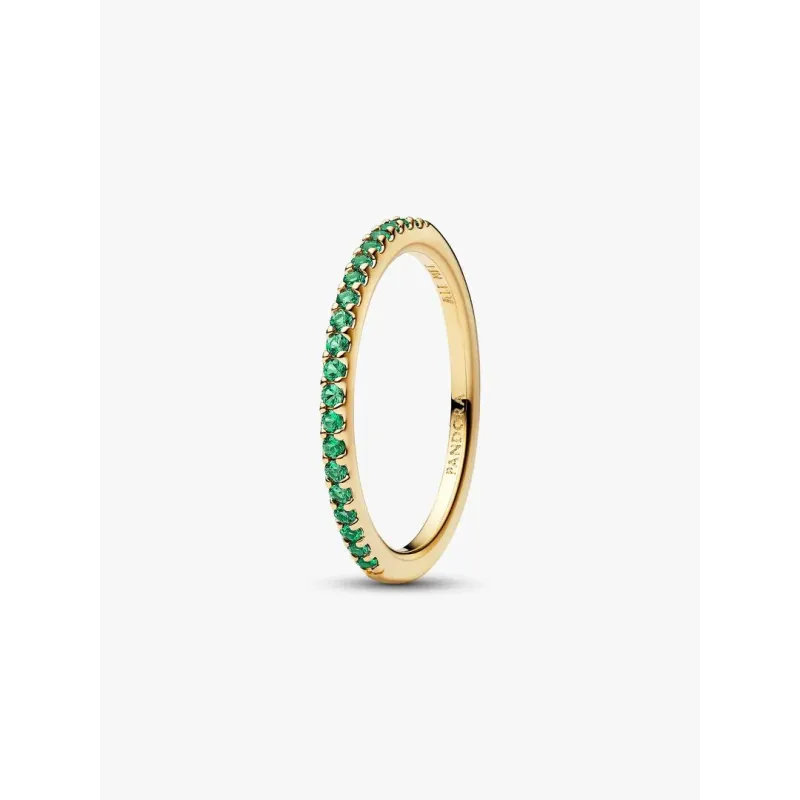 Anello Dorato Pavè Fascia Sottile Verde mis.54 Pandora Anello Dorato Pavè Fascia Sottile Verde mis.54 Pandora