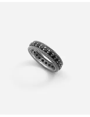 Anello Fascia Puntinata Bold Black Wind Zirconi Neri Donna Nove25 - category_name - XDMG De Marchi Gianotti