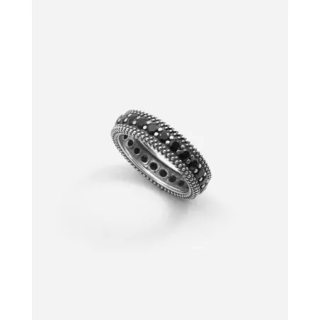 Anello Fascia Puntinata Bold Black Wind Zirconi Neri Donna Nove25 - category_name - XDMG De Marchi Gianotti