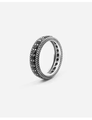 Anello Fascia Puntinata Bold Black Wind Zirconi Neri Donna Nove25 - category_name - XDMG De Marchi Gianotti
