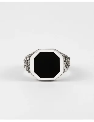 Anello Chevalier Romeo in Argento con Pietra Nera Nove25 - category_name - XDMG De Marchi Gianotti