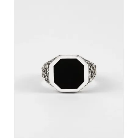 Anello Chevalier Romeo in Argento con Pietra Nera Nove25 - category_name - XDMG De Marchi Gianotti