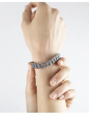 Bracciale Grumetta Piccola Puntinata in Argento Uomo Nove25