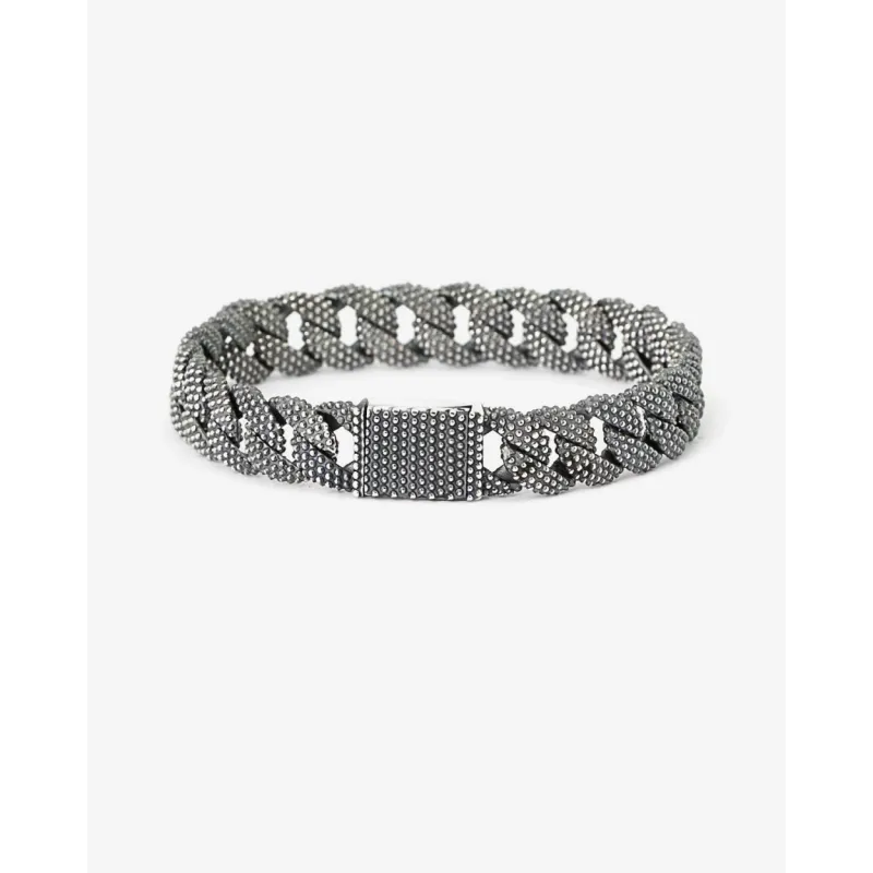 Bracciale Grumetta Piccola Puntinata in Argento Uomo Nove25 Bracciale Grumetta Piccola Puntinata in Argento Uomo Nove25