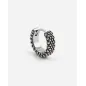 Monorecchino in Argento a Cerchio Puntinato con Scattino Nove25 Monorecchino in Argento a Cerchio Puntinato con Scattino Nove25