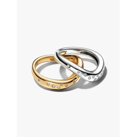Anello Linea Sinuosa Divisibile Bicolore mis.56 Donna Pandora