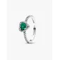 Anello Cuore in Rilievo Verde Scuro mis.54 Donna Pandora