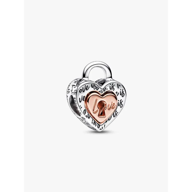 Charm Lucchetto Cuore "Love is love" Divisibile Donna Pandora