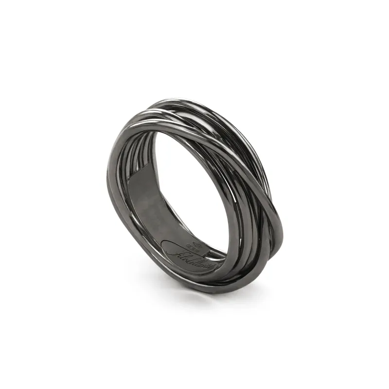 Anello Filodellavita Rock 7 fili argento brunito AN9N Rubinia