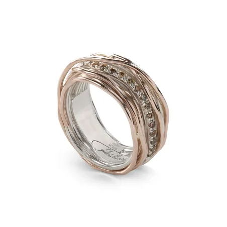 Anello Filodellavita 13 fili oro rosa argento AN13ARBR Donna Rubinia - category_name - XDMG De Marchi Gianotti