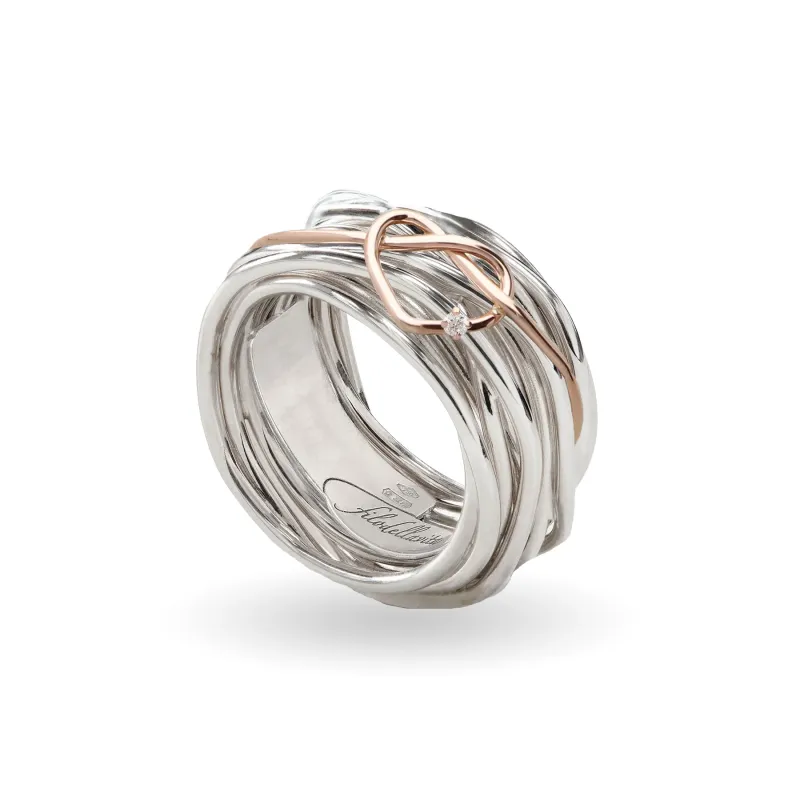 Anello Filodellavita cuore oro rosa AN326AR-1BT Donna Rubinia Anello Filodellavita cuore oro rosa AN326AR-1BT Donna Rubinia
