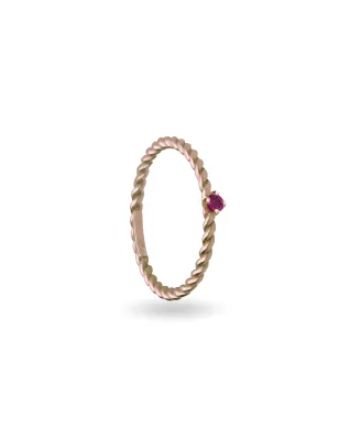 Anello Filodamore intrecciato oro rosa rubino AN360RRB Donna Rubinia - category_name - XDMG De Marchi Gianotti