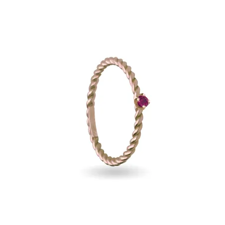 Anello Filodamore intrecciato oro rosa rubino AN360RRB Donna Rubinia - category_name - XDMG De Marchi Gianotti