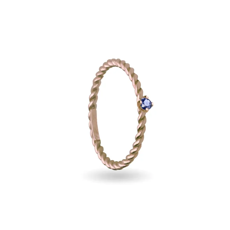 Anello Filodamore oro rosa zaffiro blu AN360RZB Donna Rubinia Anello Filodamore oro rosa zaffiro blu AN360RZB Donna Rubinia