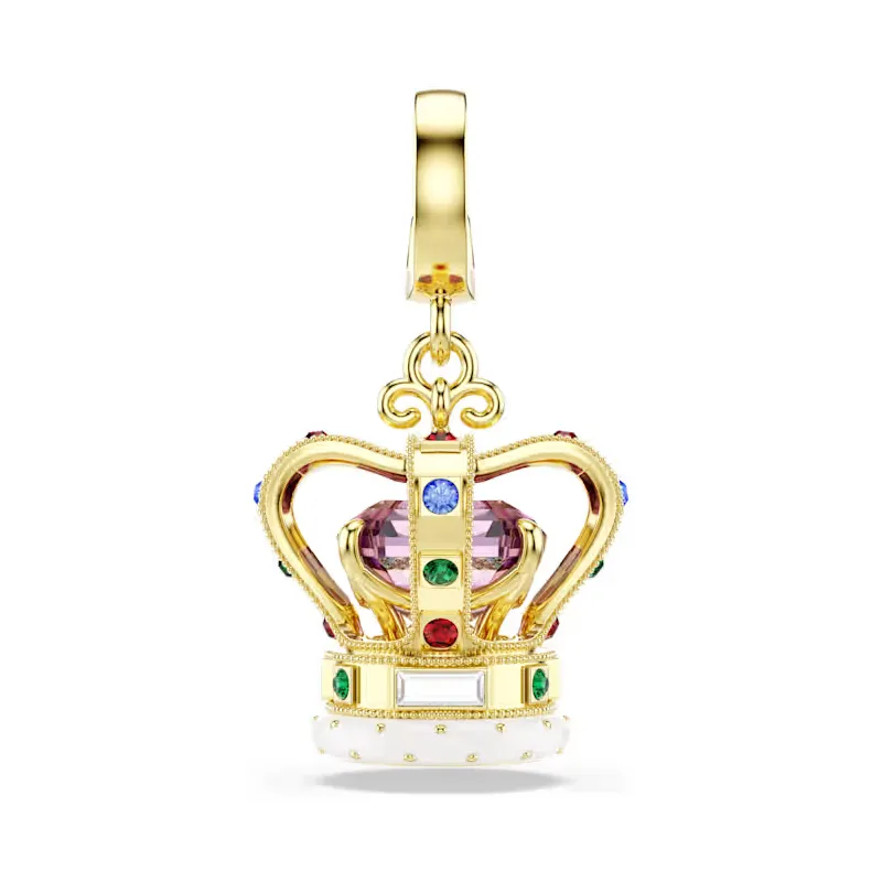 Charm Minions Crown, Multicolore, Finitura oro 18K Donna Swarovski Charm Minions Crown, Multicolore, Finitura oro 18K Donna Swarovski