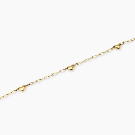 Cavigliera in Acciaio Dorato con Cuori Donna Kidult