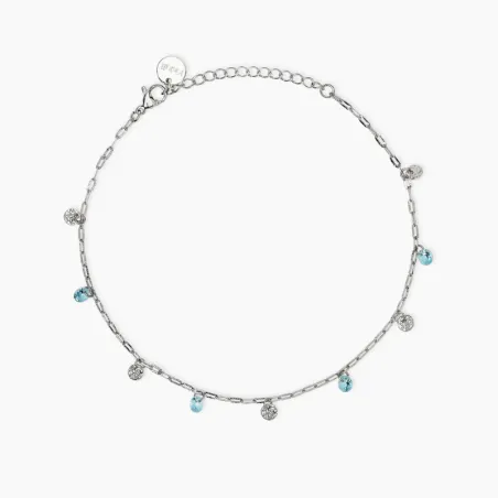 Cavigliera con Charms Martellati e Glass Azzurri Donna Kidult - category_name - XDMG De Marchi Gianotti