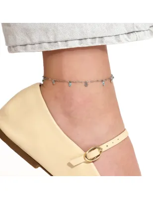 Cavigliera con Charms Martellati e Glass Azzurri Donna Kidult - category_name - XDMG De Marchi Gianotti