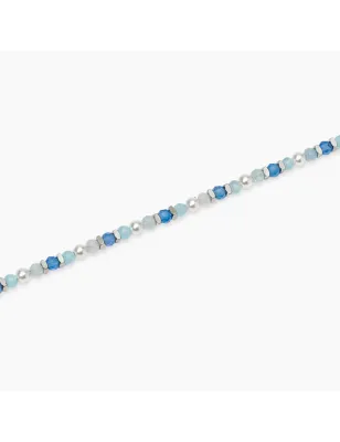 Cavigliera con Perle di Conchiglia e Pietre Azzurre Donna Kidult