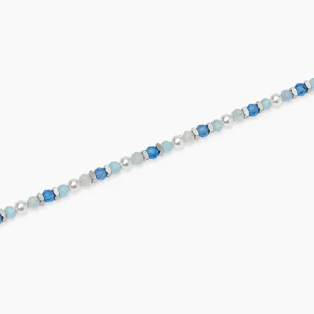 Cavigliera con Perle di Conchiglia e Pietre Azzurre Donna Kidult