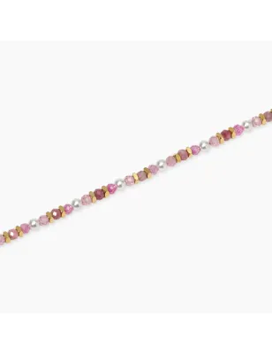 Cavigliera con Perle di Conchiglia e Pietre Rosa Donna Kidult