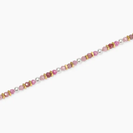 Cavigliera con Perle di Conchiglia e Pietre Rosa Donna Kidult