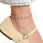 Cavigliera con Perle di Conchiglia e Pietre Rosa Donna Kidult Cavigliera con Perle di Conchiglia e Pietre Rosa Donna Kidult
