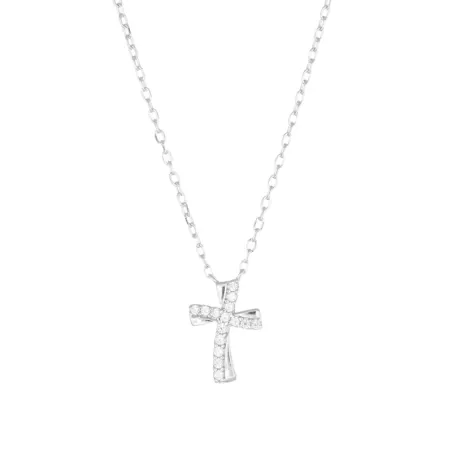Collana Croce Ondulata con Zirconi Bianchi Donna Amen - category_name - XDMG De Marchi Gianotti