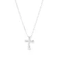 Collana Croce Ondulata con Zirconi Bianchi Donna Amen