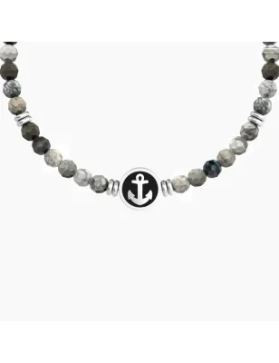 Bracciale Elastico con Pietre e Ancora Uomo Kidult