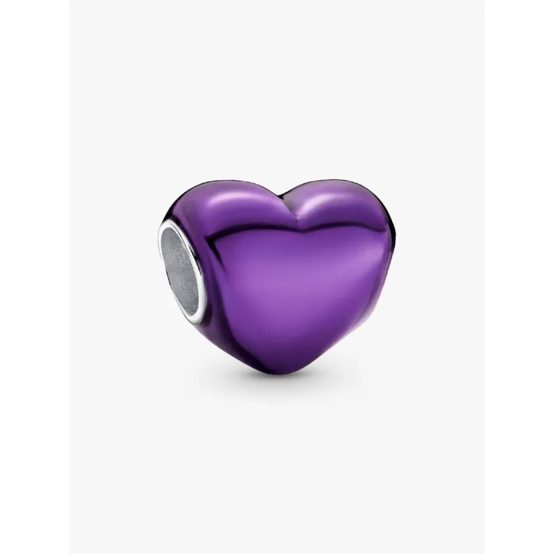 Charm Cuore Metallico Viola Donna Pandora Charm Cuore Metallico Viola Donna Pandora
