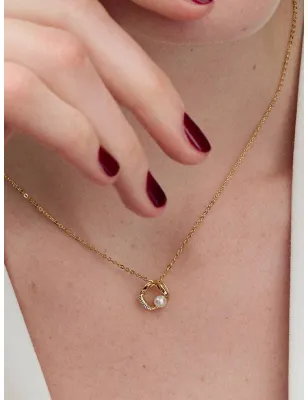 Collana Cerchio Linea Sinuosa con Perla d'Acqua Dolce Pandora - category_name - XDMG De Marchi Gianotti