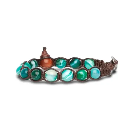 Bracciale Classico Agata Verde Persia Striata 8mm BHS900-161 Tamashii - category_name - XDMG De Marchi Gianotti