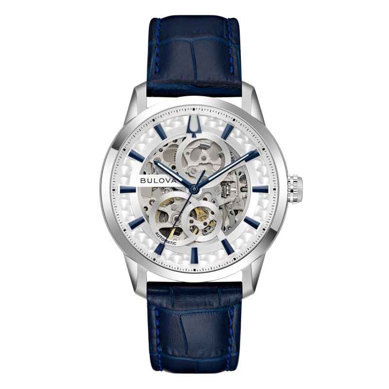 Orologio Sutton Skeleton Automatic Silver 96A330 Uomo Bulova Orologio Sutton Skeleton Automatic Silver 96A330 Uomo Bulova