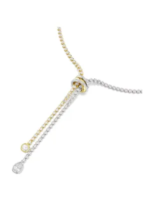 Collana a Y Hyperbola, Nodo, Bianco, Mix di Finiture Donna Swarovski