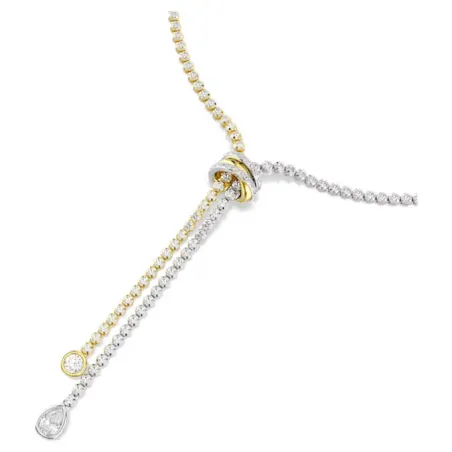Collana a Y Hyperbola, Nodo, Bianco, Mix di Finiture Donna Swarovski