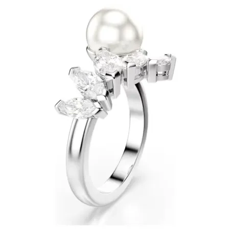 Anello Aperto Mesmera, Crystal Pearl, Taglio Marquise Donna Swarovski