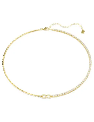 Collana Matrix, Bianca, Finitura Oro 18K Donna Swarovski