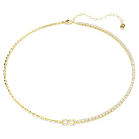 Collana Matrix, Bianca, Finitura Oro 18K Donna Swarovski