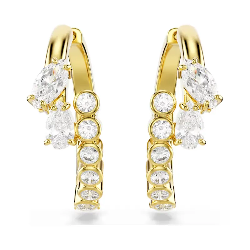 Orecchini a Cerchio Mesmera, Bianchi, Finitura Oro 18K Donna Swarovski Orecchini a Cerchio Mesmera, Bianchi, Finitura Oro 18K Donna Swarovski